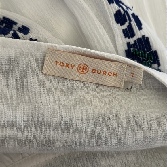 Tory Burch Alexandria Cotton Embroidered Beaded Flowy Summer Skirt - Picture 9 of 11